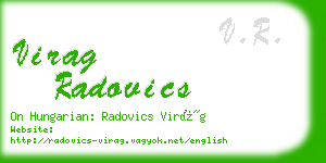 virag radovics business card